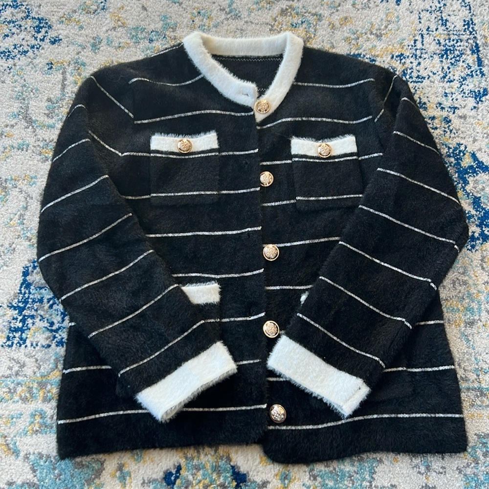 Black striped lady blazer size small/medium